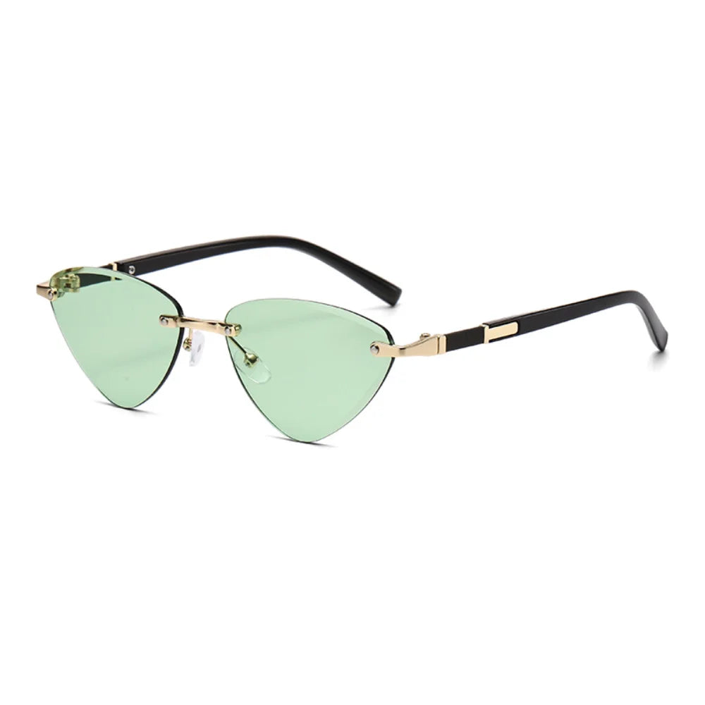 Cat Eye Sunglasses Women Retro Rimless