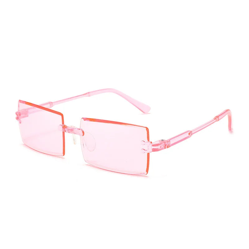 Cat Eye Sunglasses Women Retro Rimless