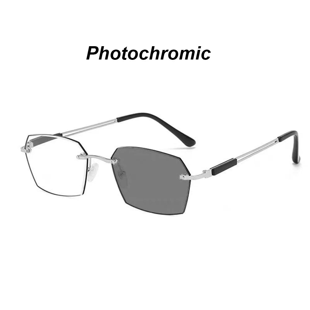 Men Photochromic Anti Blue Light Glasses Slim Frame