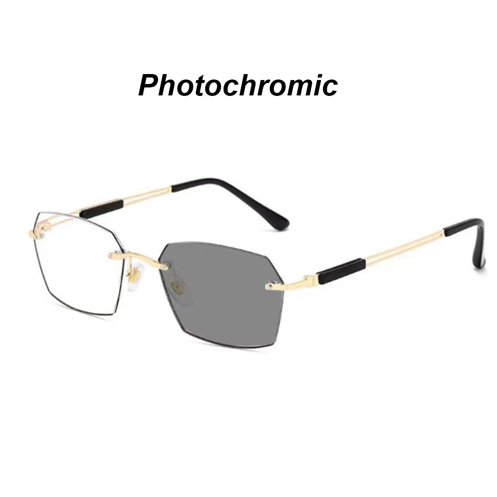 Men Photochromic Anti Blue Light Glasses Slim Frame