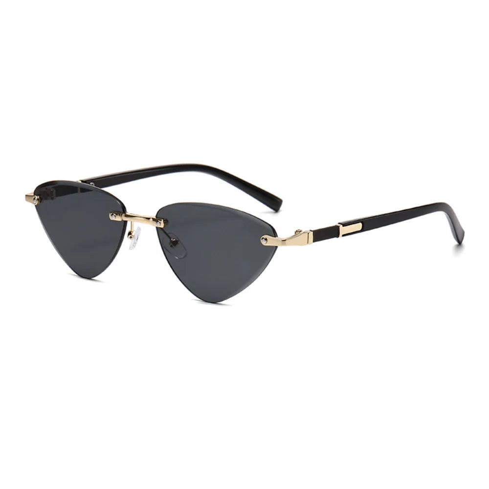 Cat Eye Sunglasses Women Retro Rimless