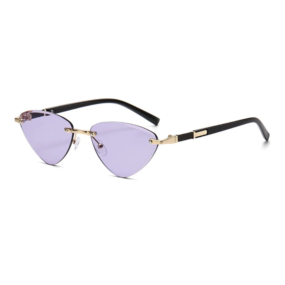 Cat Eye Sunglasses Women Retro Rimless