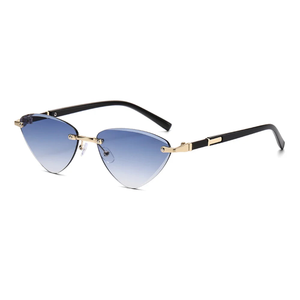 Cat Eye Sunglasses Women Retro Rimless