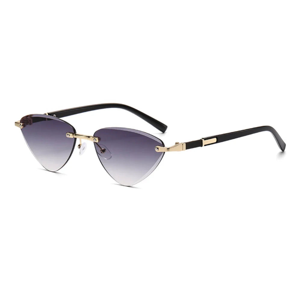 Cat Eye Sunglasses Women Retro Rimless